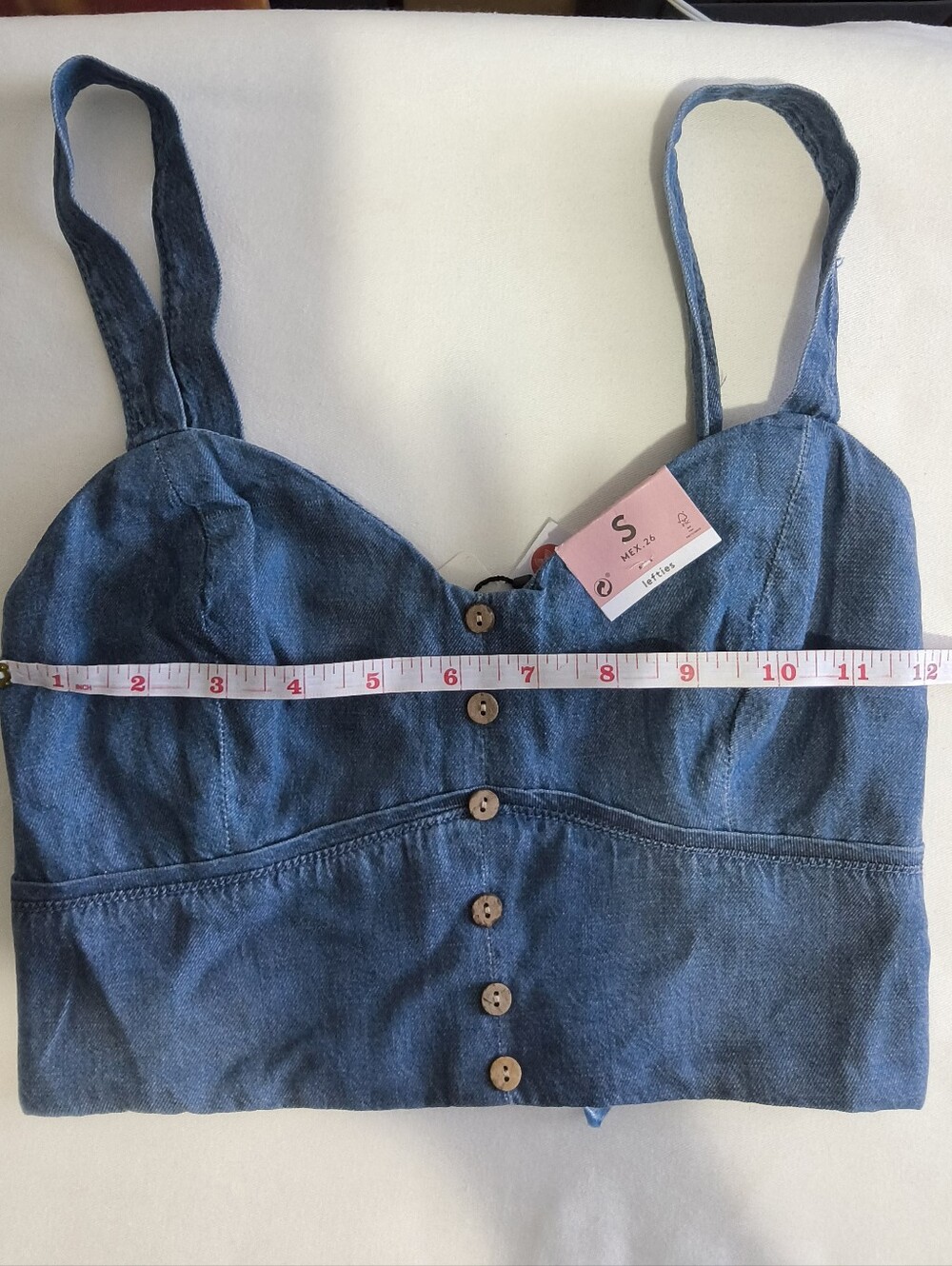 NWT Lefties Denim Crop Top – Size S - Picture 4 of 10